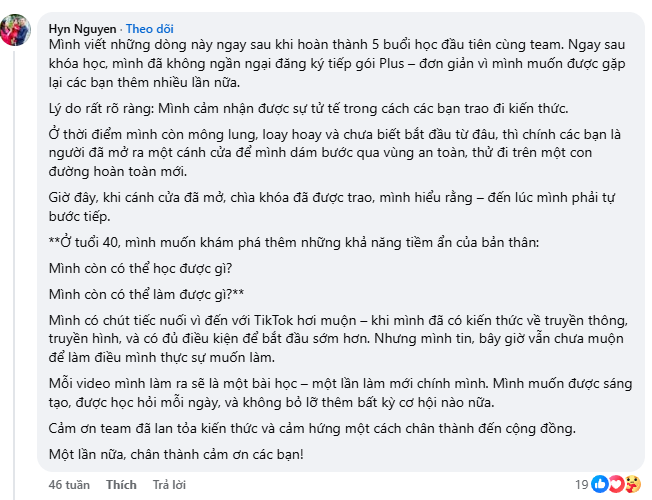 Comment học viên 1