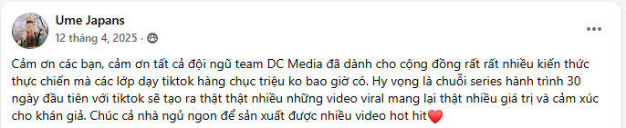 Comment học viên 8